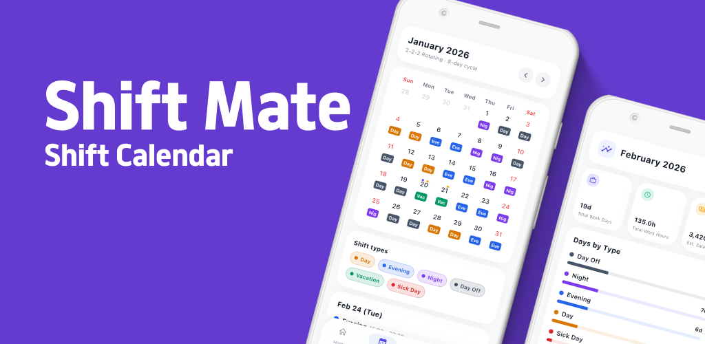 Shift Work Calendar App – Manage Your Rotating Shift Schedule